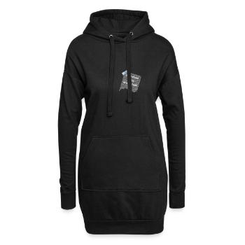 zettel weiss - Hoodie-Kleid - Schwarz - Vorne