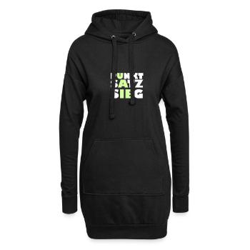 punkt satz sieg weiss - Hoodie-Kleid - Schwarz - Vorne