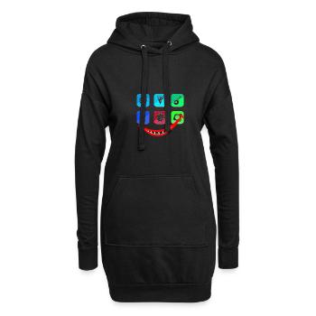 pizzafreude white - Hoodie-Kleid - Schwarz - Vorne