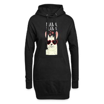Mama Llama | Cute Mom Gift Design - Sweat-shirt à capuche long Femme - noir - Devant