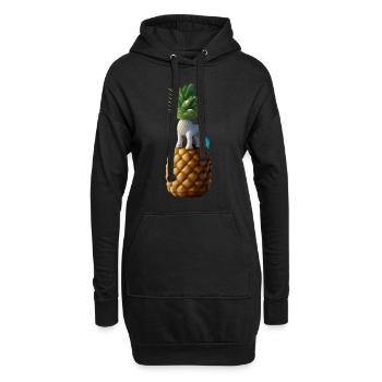 Licorne ananas - Licorne tropicale - Sweat-shirt à capuche long Femme - noir - Devant