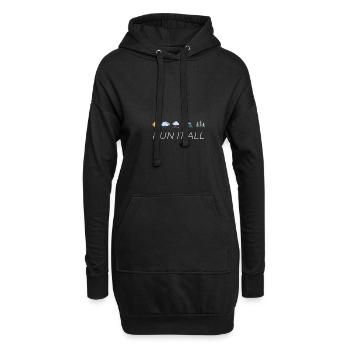 Course à pied Marathon Semi-Marathon Jogging Coureurs - Sweat-shirt à capuche long Femme - noir - Devant