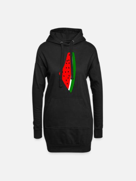 Wassermelone Melone - Hoodie-Kleid - Schwarz