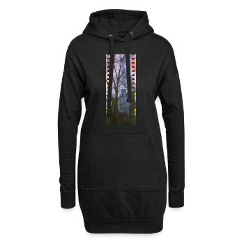 Frankfurt Skyline Panorama - Hoodie-Kleid - Schwarz - Vorne