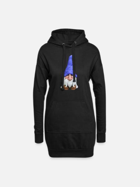 Weihnachten Lustige Gnome - Hoodie-Kleid - Schwarz