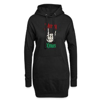 Merry Xmas | XMAS - Sweat-shirt à capuche long Femme - noir - Devant