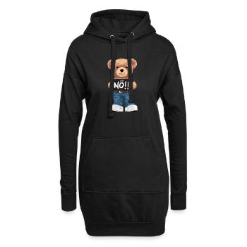 Nö mit Teddybär lustiger Comic für Neinsager - Hoodie-Kleid - Schwarz - Vorne