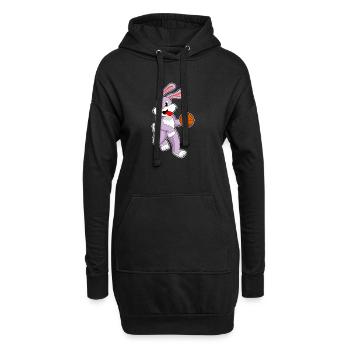 Hase Basketballspieler Basketball - Hoodie-Kleid - Schwarz - Vorne