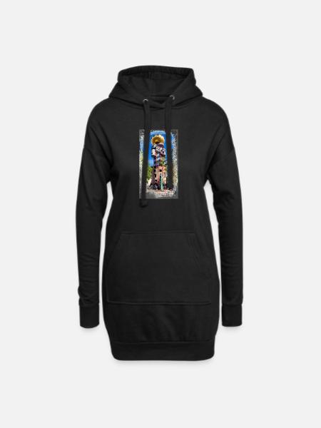 Hundertwasserturm beim Kuchlbauer - Hoodie-Kleid - Schwarz