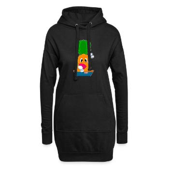 Karotte Poker Pokerkarten Kartenspiel - Hoodie-Kleid - Schwarz - Vorne