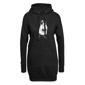 Dachs Arzt Arztkittel - Hoodie-Kleid - Schwarz - Vorne