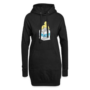 Lait de canard - Sweat-shirt à capuche long Femme - noir - Devant