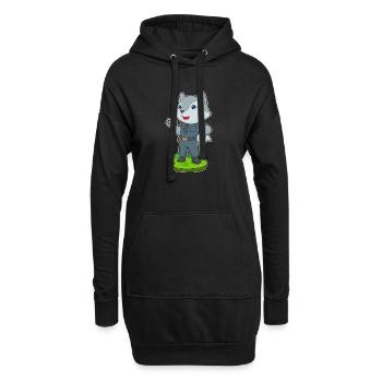 Wolf Polizist Handschellen Polizei - Hoodie-Kleid - Schwarz - Vorne