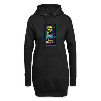 Téléporte-moi, j’en ai fini avec ça - Sweat-shirt à capuche long Femme - noir - Devant