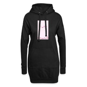 Bouquet de fleurs aquarelles roses - Sweat-shirt à capuche long Femme - noir - Devant