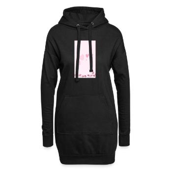 Bouquet de fleurs aquarelles roses - Sweat-shirt à capuche long Femme - noir - Devant