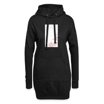 Bouquet de fleurs aquarelles roses - Sweat-shirt à capuche long Femme - noir - Devant
