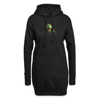Two dinosaur friends cute - Hoodie Dress - black - Front