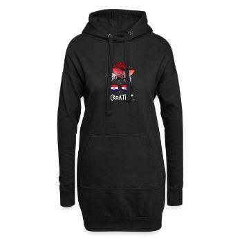Kroatien - Hoodie-Kleid - Schwarz - Vorne