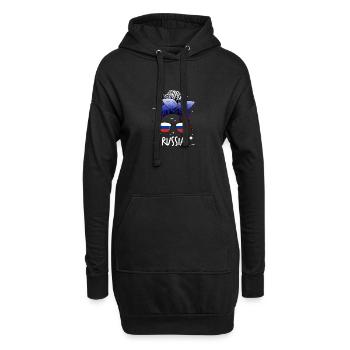 Russie - Sweat-shirt à capuche long Femme - noir - Devant