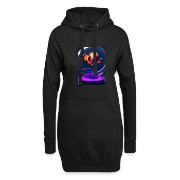 Clownfisch Kopfhörer - Hoodie-Kleid - Schwarz - Vorne