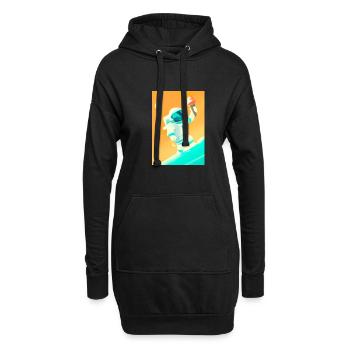 Astronaut mit Eiscreme - Hoodie-Kleid - Schwarz - Vorne