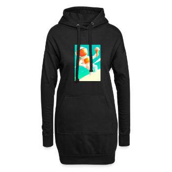 Astronaut mit Eiscreme - Hoodie-Kleid - Schwarz - Vorne