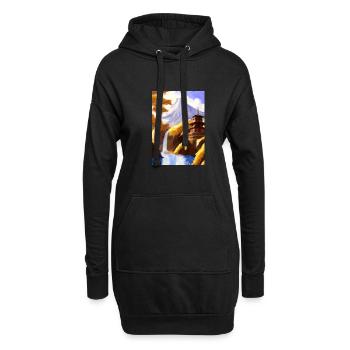 Japan Tower Wasserfall Gemälde - Hoodie-Kleid - Schwarz - Vorne