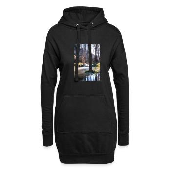 Forest River Wasserfall - Hoodie-Kleid - Schwarz - Vorne