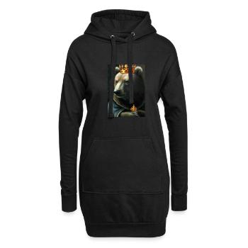 Bär mit Krone - Hoodie-Kleid - Schwarz - Vorne