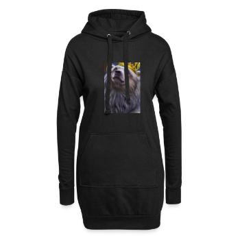 Bär mit Krone - Hoodie-Kleid - Schwarz - Vorne