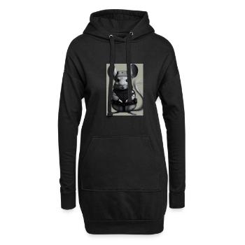 Chinchilla im Ninja-Kostüm - Hoodie-Kleid - Schwarz - Vorne