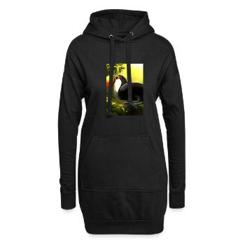 Tukan im Dschungel - Hoodie-Kleid - Schwarz - Vorne