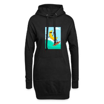 Surfen Banane - Hoodie-Kleid - Schwarz - Vorne