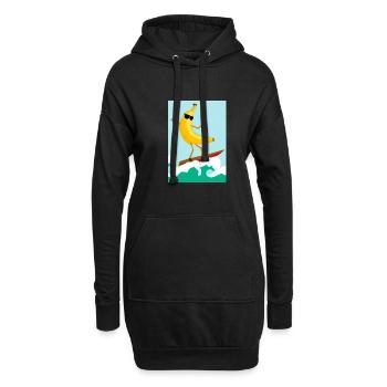 Surfen Banane - Hoodie-Kleid - Schwarz - Vorne