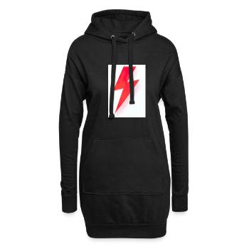 Rote Blitze - Hoodie-Kleid - Schwarz - Vorne