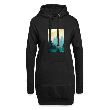 Nebliger Wald - Hoodie-Kleid - Schwarz - Vorne