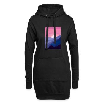 Rosa Sonnenuntergang - Hoodie-Kleid - Schwarz - Vorne