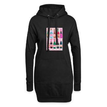 Flaschen-Muster-Malerei - Hoodie-Kleid - Schwarz - Vorne