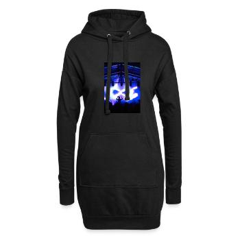 DJ beim Festival - Hoodie-Kleid - Schwarz - Vorne