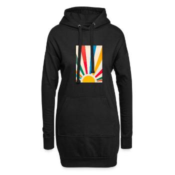 Minimalistische Sonne - Hoodie-Kleid - Schwarz - Vorne