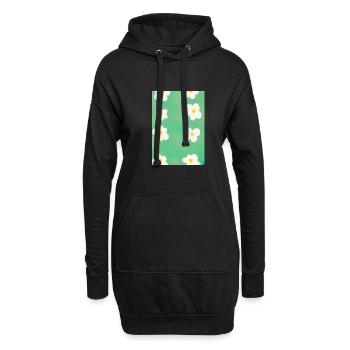 Blumen malen Muster - Hoodie-Kleid - Schwarz - Vorne