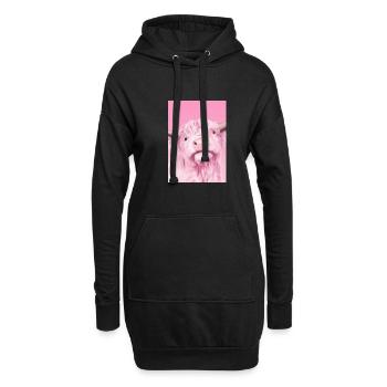 Rosa Kuh - Hoodie-Kleid - Schwarz - Vorne