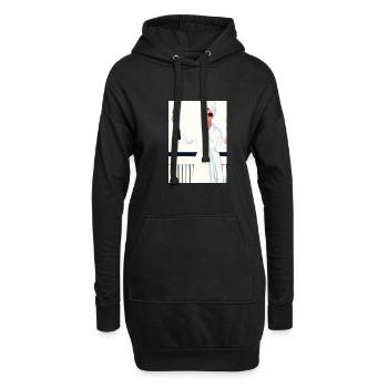 Frauen Weinbad - Hoodie-Kleid - Schwarz - Vorne