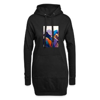 Bunte Berge - Hoodie-Kleid - Schwarz - Vorne