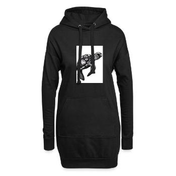 Tintenschildkröte - Hoodie-Kleid - Schwarz - Vorne