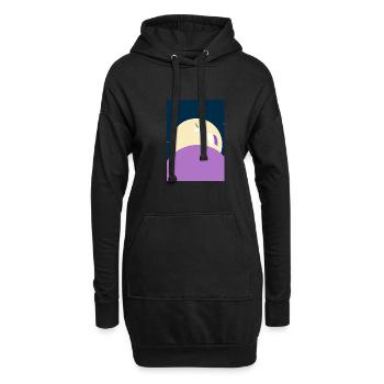 Mond Einhorn Minimal - Hoodie-Kleid - Schwarz - Vorne