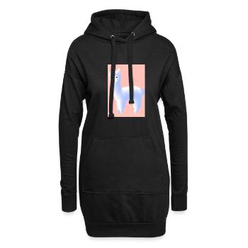 Pastell-Alpaka - Hoodie-Kleid - Schwarz - Vorne