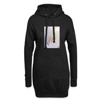 Pastellfarbene Federn - Hoodie-Kleid - Schwarz - Vorne