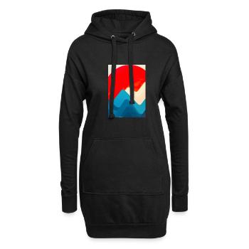 Retro Berge und Sonne - Hoodie-Kleid - Schwarz - Vorne